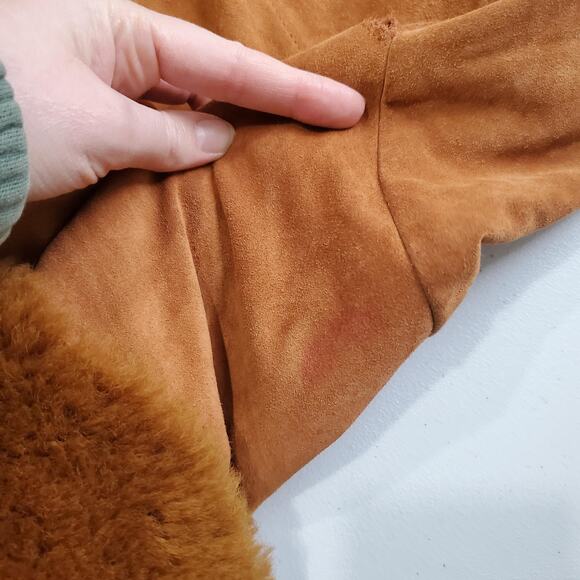 Vintage Penny Lane Coat Pelle Studio Wilsons Womens Large Tan Suede Leather Long - Picture 6 of 16